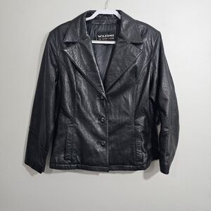 Wilsons Solid Black Supple Leather Jacket
